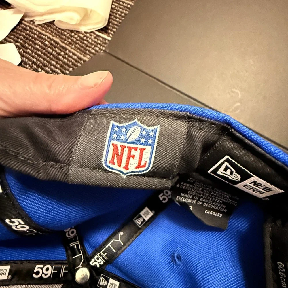 New Era Los Angeles Rams 59FIFTY Hat Mens 7 5/8 Blue NEW Low Profile NFL Cap